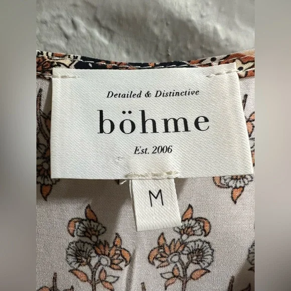 Bohme Brown and Orange Floral Midi Size M - Picture 8 of 8